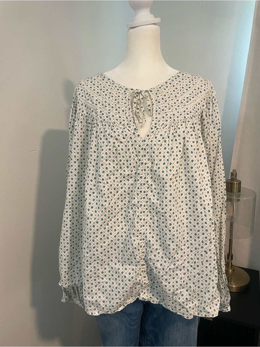 Universal Thread Womens XL Floral Boho Peasant Prairie Blouse Top